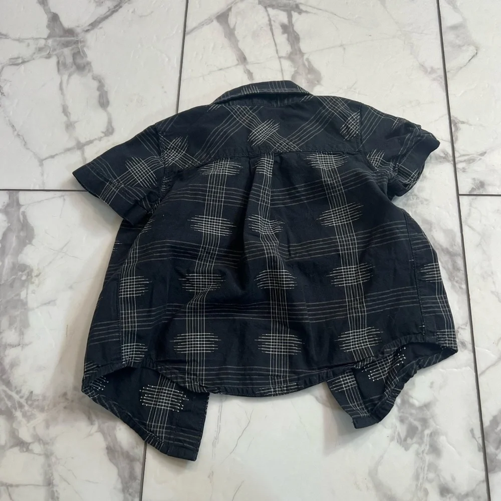 Old Navy Kids Black and White Patterned Button Down Shirt